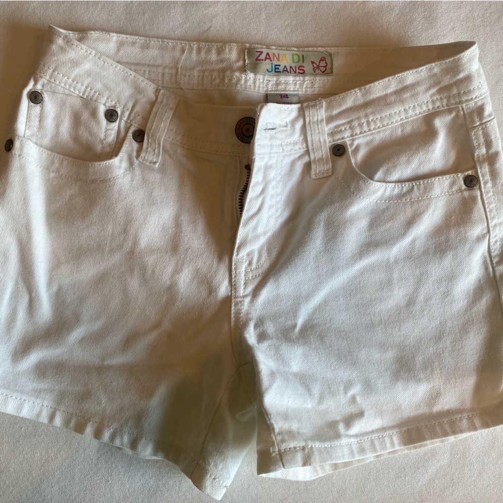 ZANA DI Jean Shorts, White, Girls Size 14